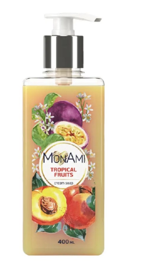 Крем-мило туалетне рідке Tropical fruits, MonAmi 400мл